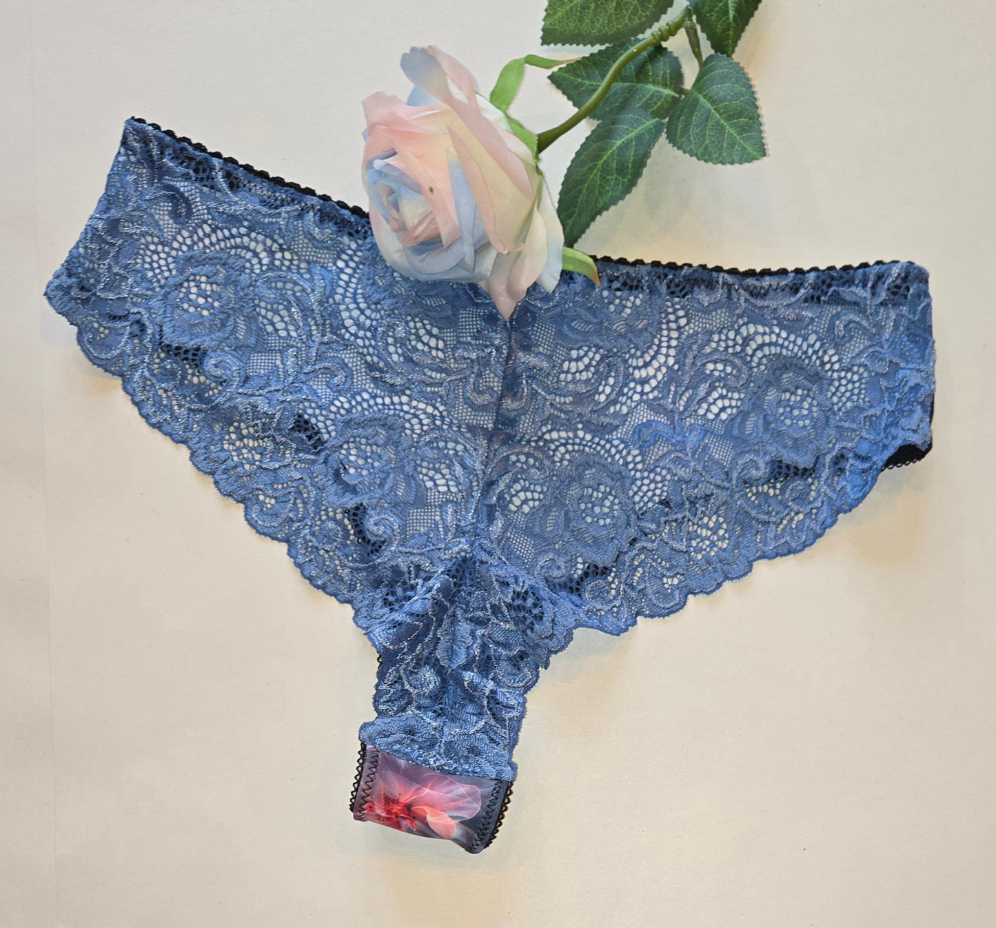 Large sewing kit for 2x bras and panties or sewing package with <tc>lace</tc>, microfiber and powernet. Mystic blue.IDnsx1