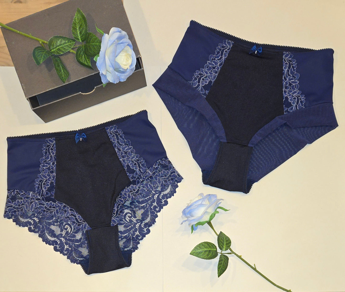 October-November Special: Sewing package for Panty Thalia including pattern in midnight blue. IDsnsx2