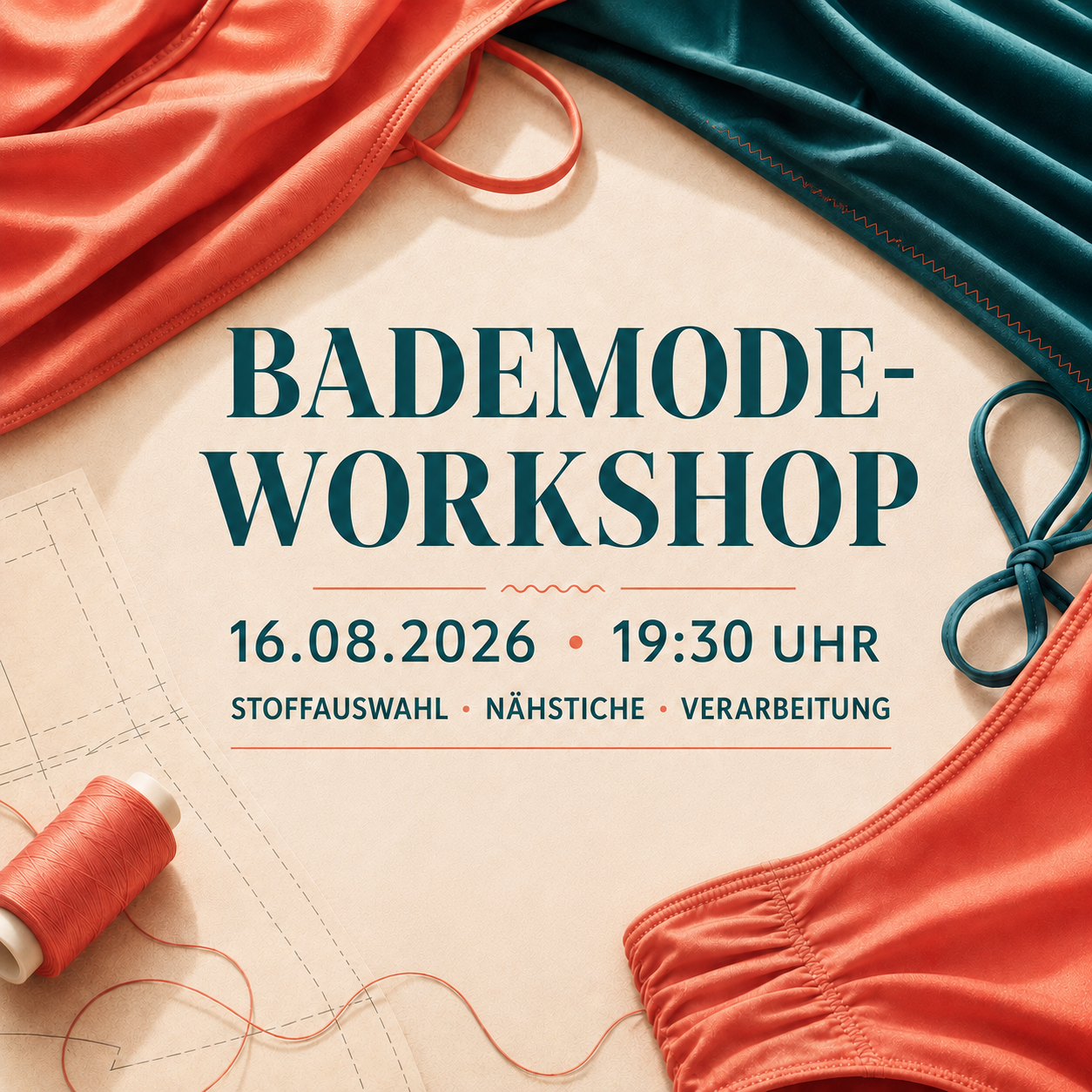 Bademode-Workshop Online, 16.08.2026 19:30 Uhr CET