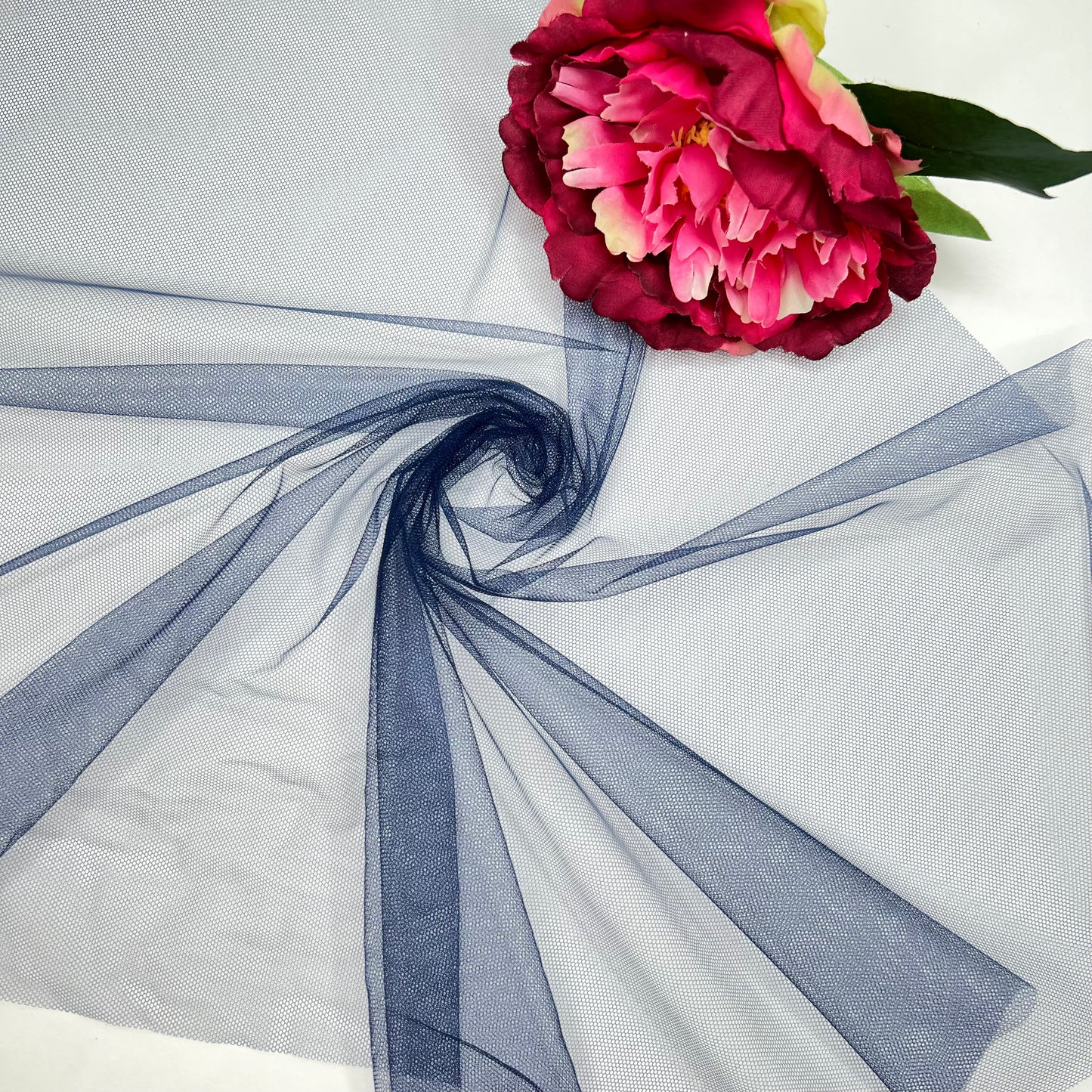 0,5 m fodera BH non elastica, tessuto da taglio, tulle in blu/ tulle reggiseno IDfmx14