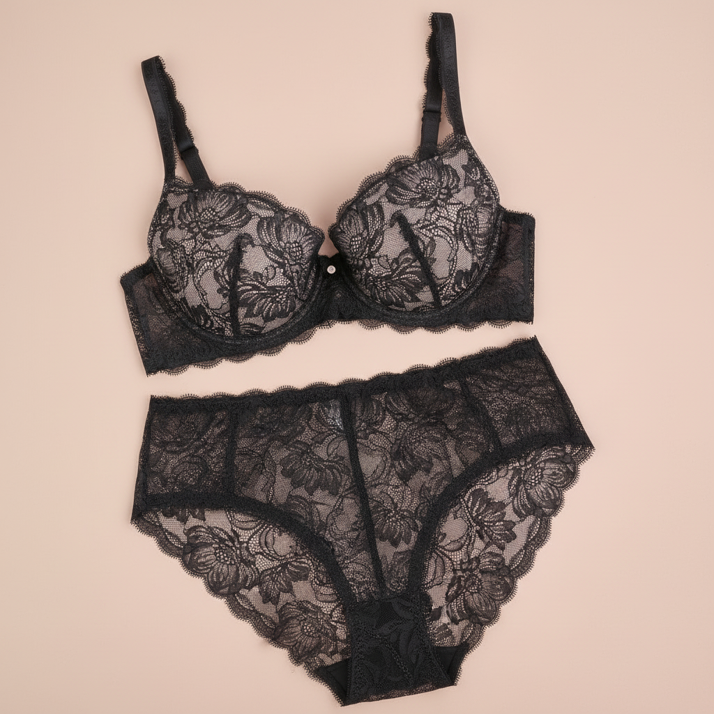 Encaje elástico negro – cinta y borde de encaje, 17 cm, venta por metros