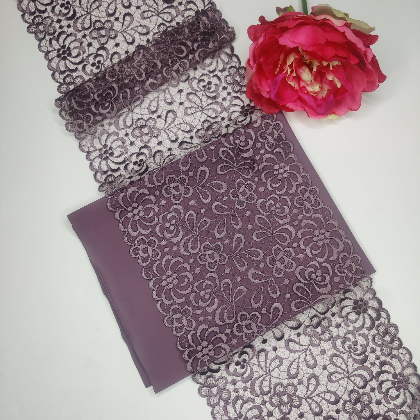 Nähset für BH und Höschen bzw. Nähpaket mit Spitzen, Mikrofaser und Powernet-Knit in Taupe. IDnsx1