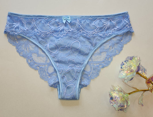 Naaipakket voor slip Helena met microvezel en <tc>Kant</tc> in blauw. IDsnsx2