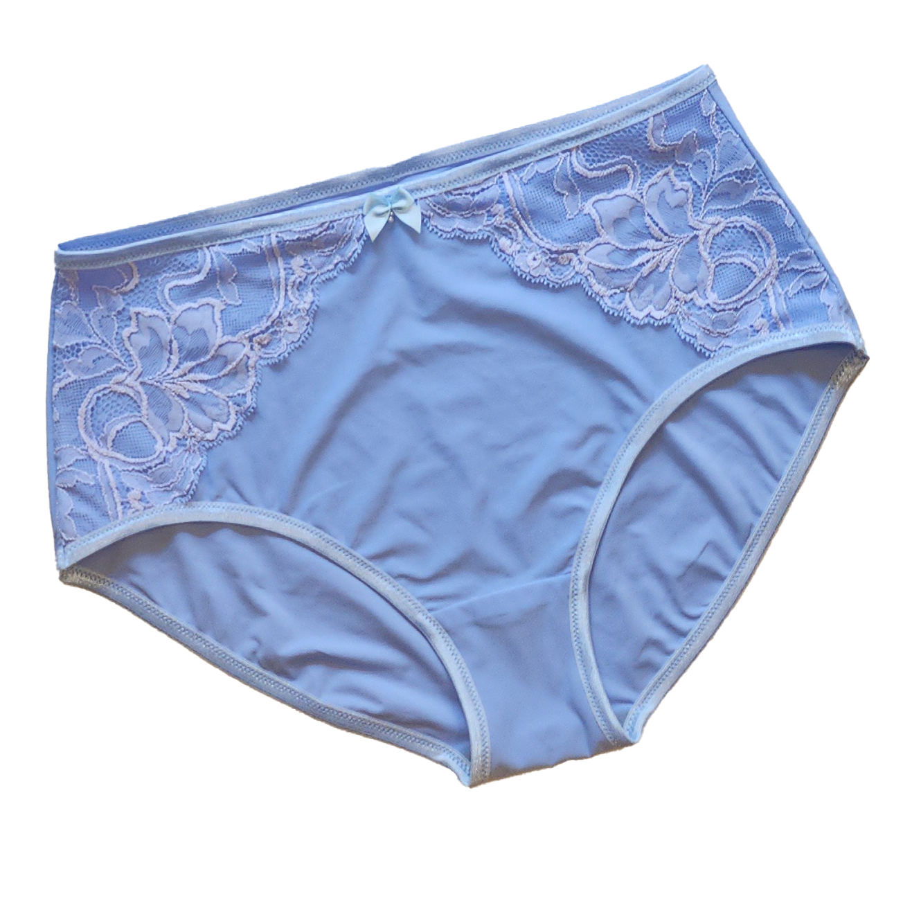 Naaipakket voor Diana slip in blauw met microvezel en <tc>Kant</tc>. IDsnsx2