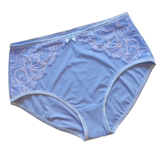 Naaipakket voor Diana slip in blauw met microvezel en <tc>Kant</tc>. IDsnsx2