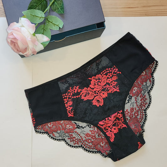 wide elastic <tc>lace</tc> red black, price per 1/2 meter IDsx4