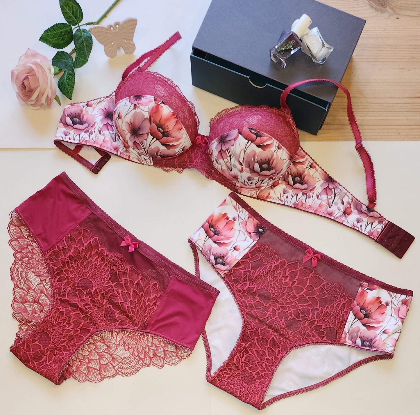 Microfiber, bi-elastic laundry fabric in raspberry, berry