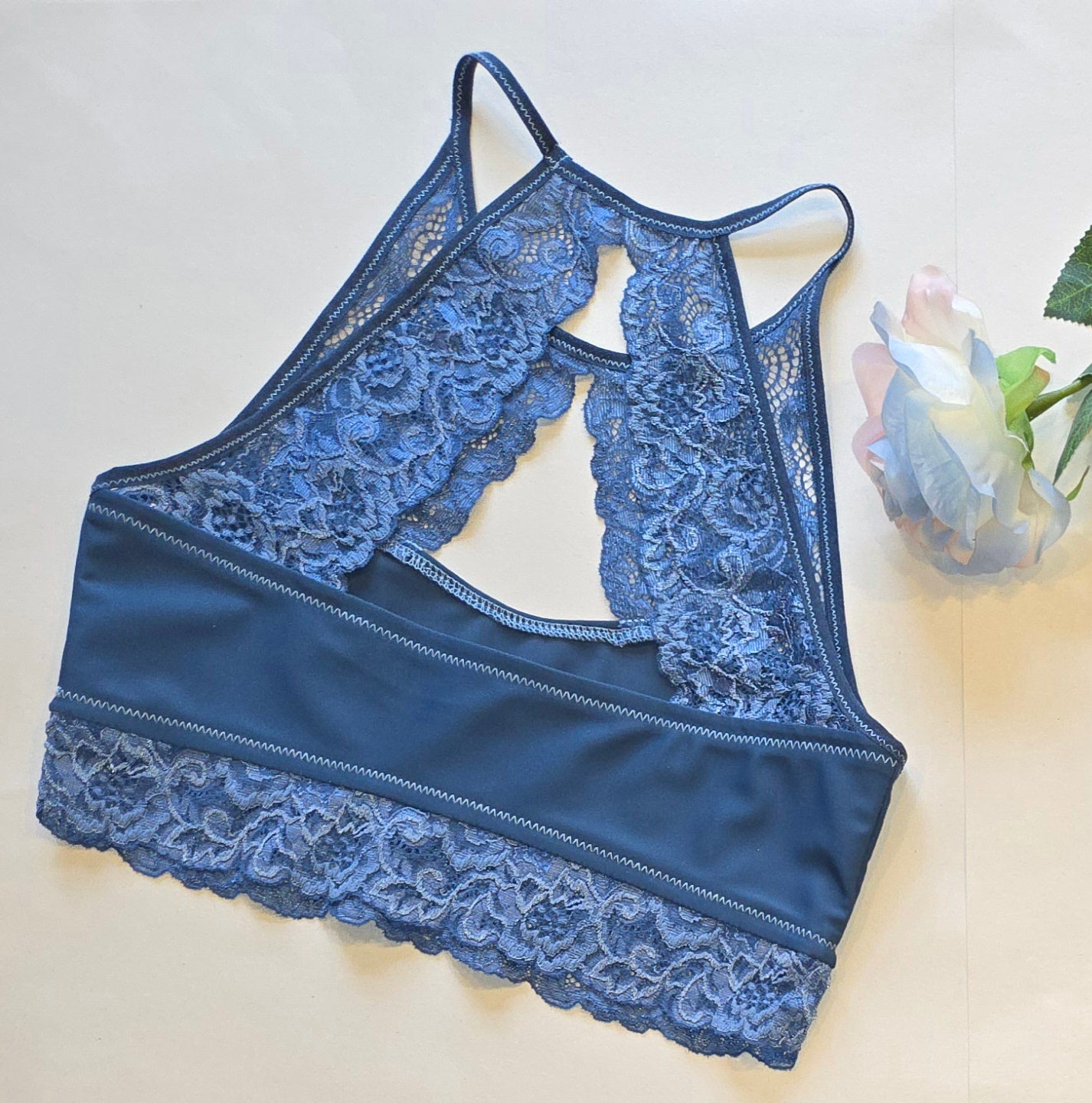 elastic <tc>lace</tc> French blue, price per 1/2 meter. November. IDsx4