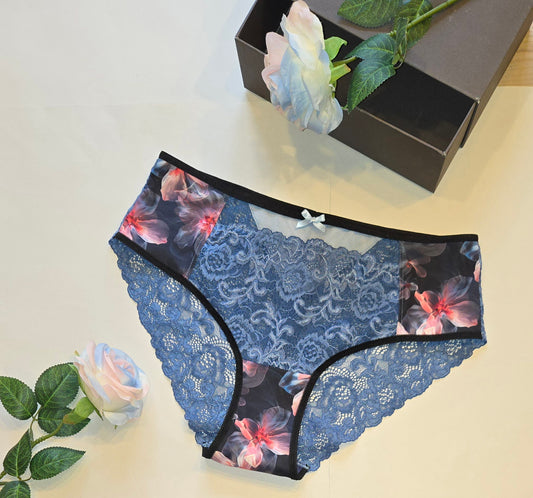 elastische Spitze french blue, Preis per 1/2 Meter. November. IDsx4