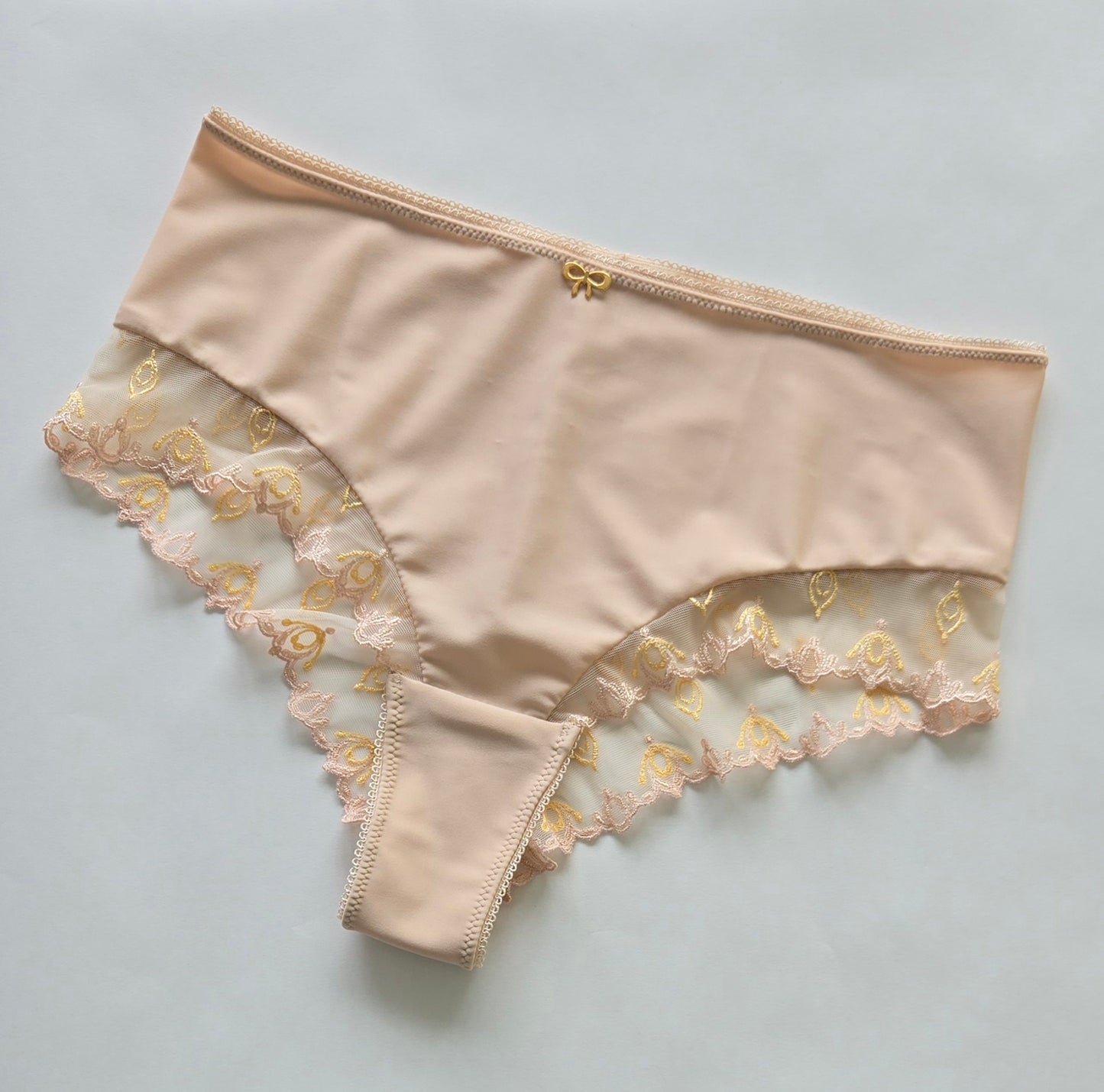Special Offer April 2026. Sewing set for bra and panties or sewing kit with lace, microfiber, and powernet. Rose beige