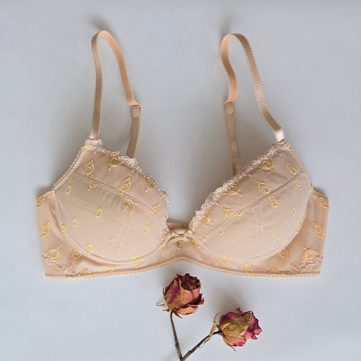 Lingerie sewing kit bra & briefs – embroidered lace, microfiber & powernet | Rose Beige