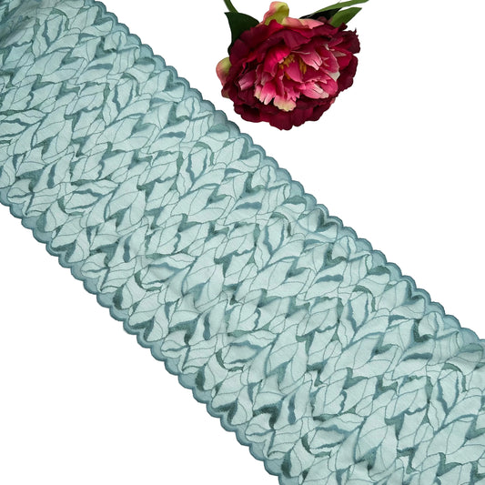 breite elastische Spitze smoky blue