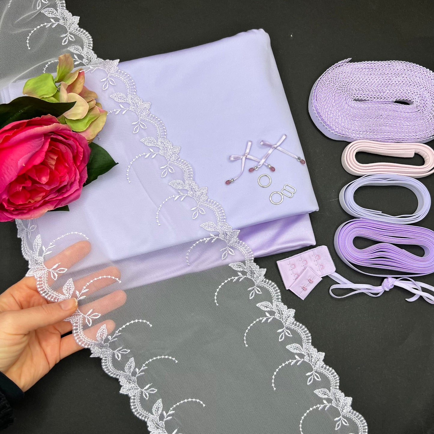 Mikrofaser Pastel Lavender | Bi-elastische Wäscheware | 80% Polyamid 20% Elasthan | 148 cm | Meterware
