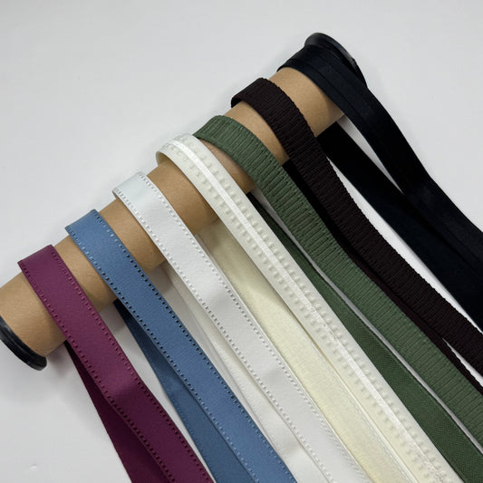 BH-Trägergummi, 18 mm breit – Meterware. Verschiedene Farben