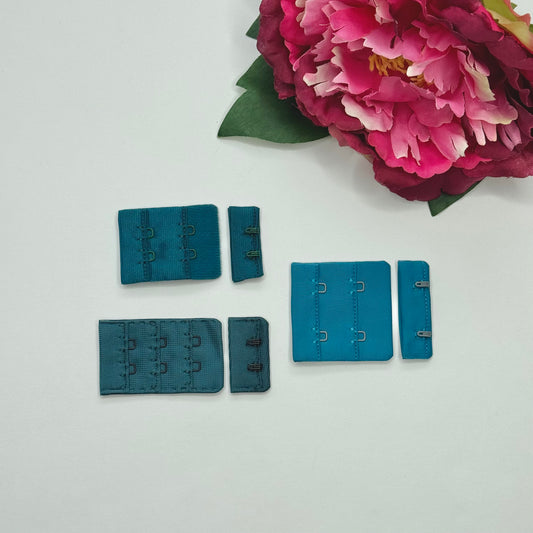 BH-Verschluss 2×2 und 2x3 – Petrol | Hook & Eye Closure Petrol, Teal, Peacock Blue