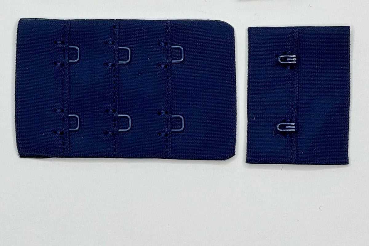 BH-Verschluss 2×3 Haken & Ösen – dunkelblau | Bra closure dark blue