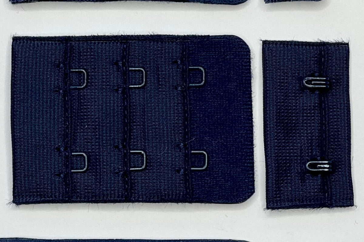 BH-Verschluss 2×3 Haken & Ösen – midnight blue | Bra closure midnight blue