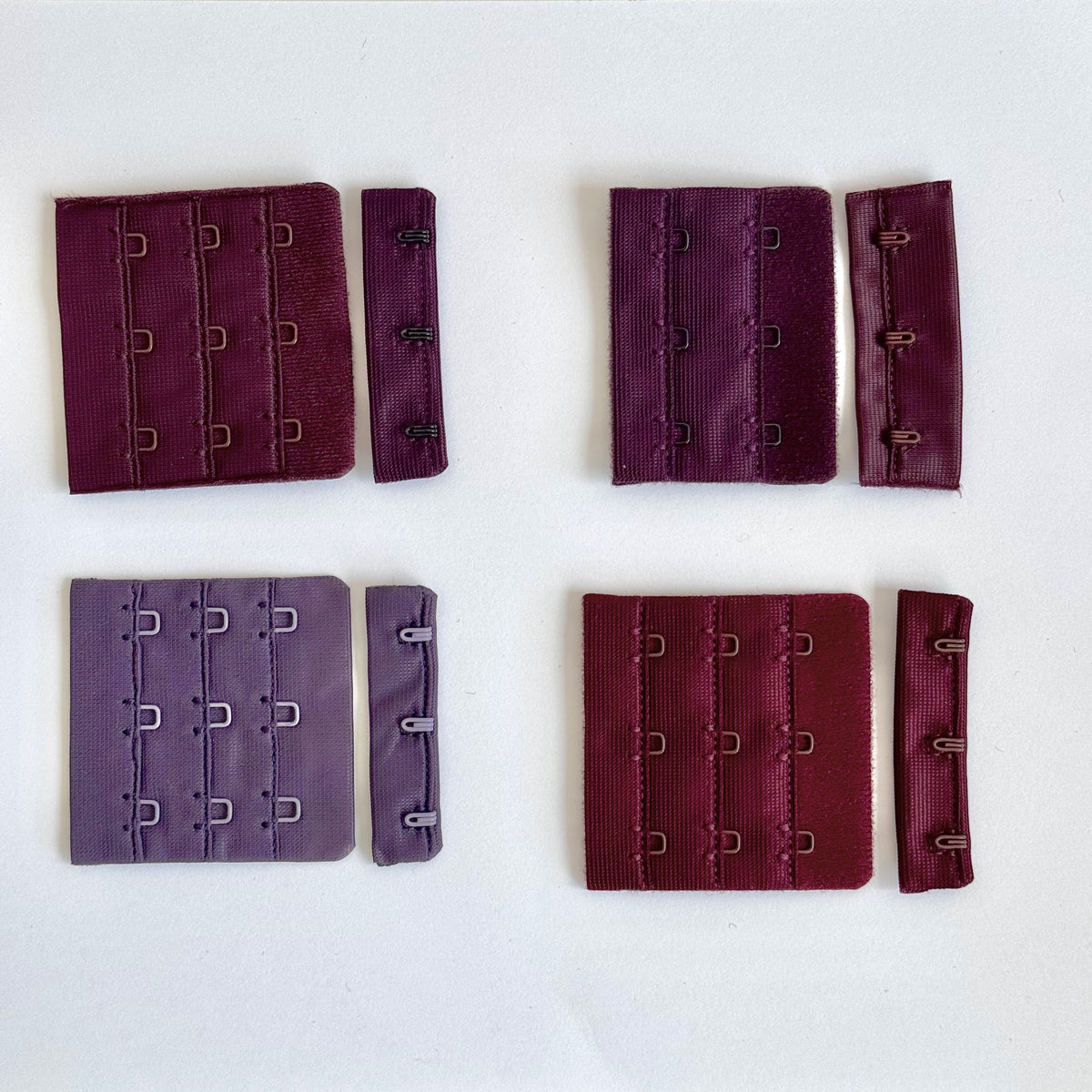 BH-Verschluss 3×3 & 3×2 Haken & Ösen – Burgundy, Pflaume, Lila | Dessous-Zubehör
