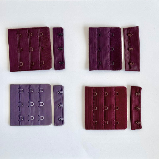 BH-Verschluss 3×3 & 3×2 Haken & Ösen – Burgundy, Pflaume, Lila | Dessous-Zubehör