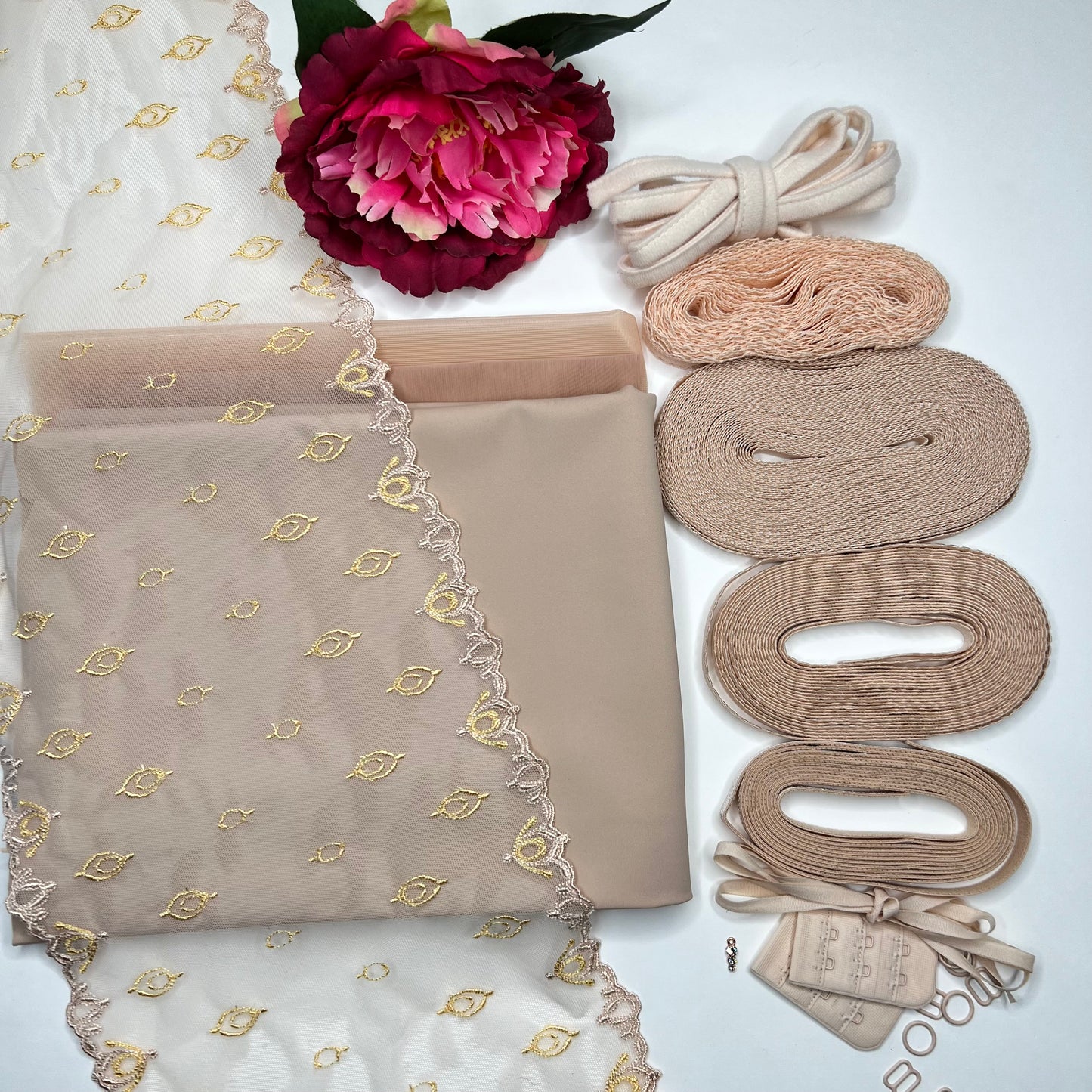 BH und Slip in rose beige