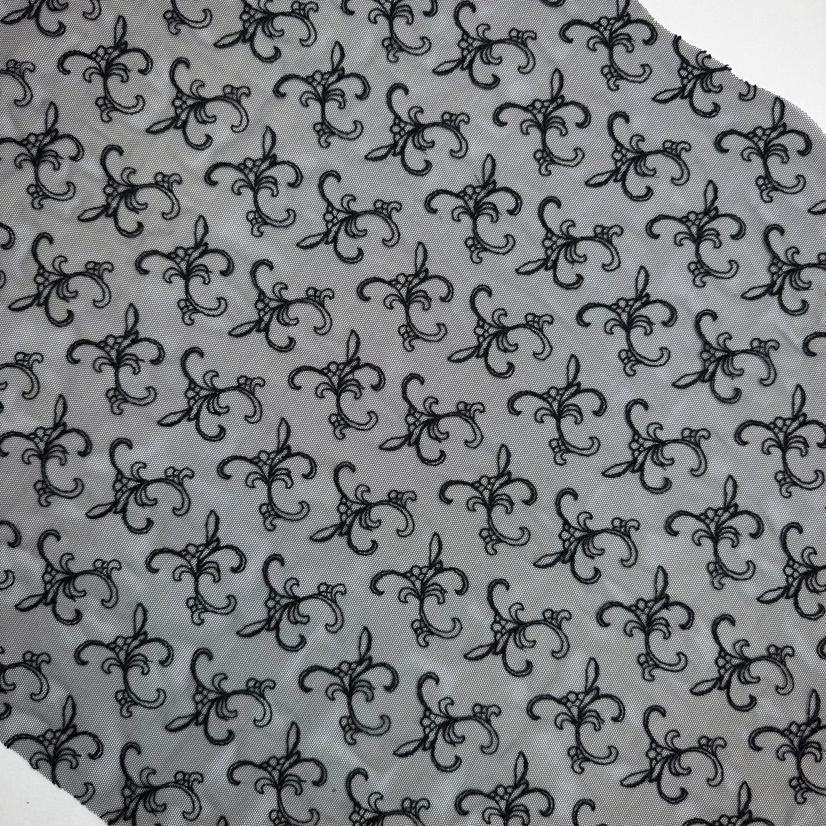 Bi-elastischer Tüll schwarz – 0,5 m für BH, Body & Slip