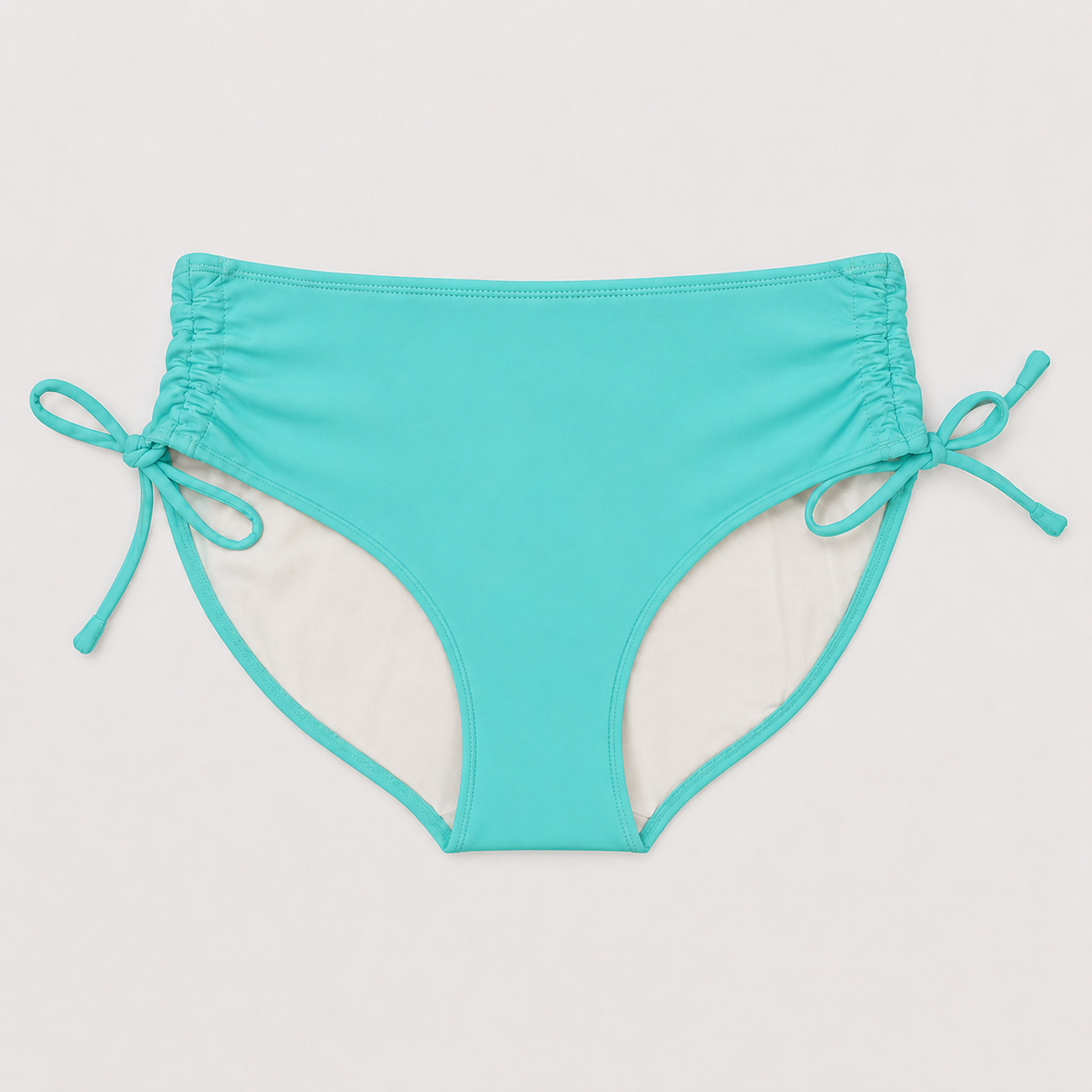 Bikini Slip Cala Ruche genaeht aus dem Naehset in Uni Tuerkis
