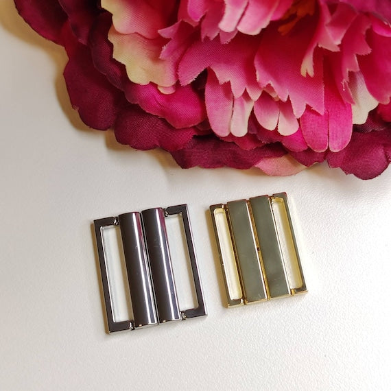 Bikiniverschluss 27 mm silber für Bademode nähen