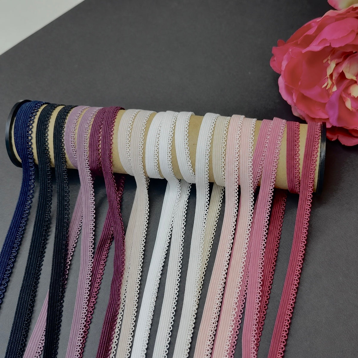 9 mm Zierlitze/Wäschegummi – Picot Elastic, 11 Farben