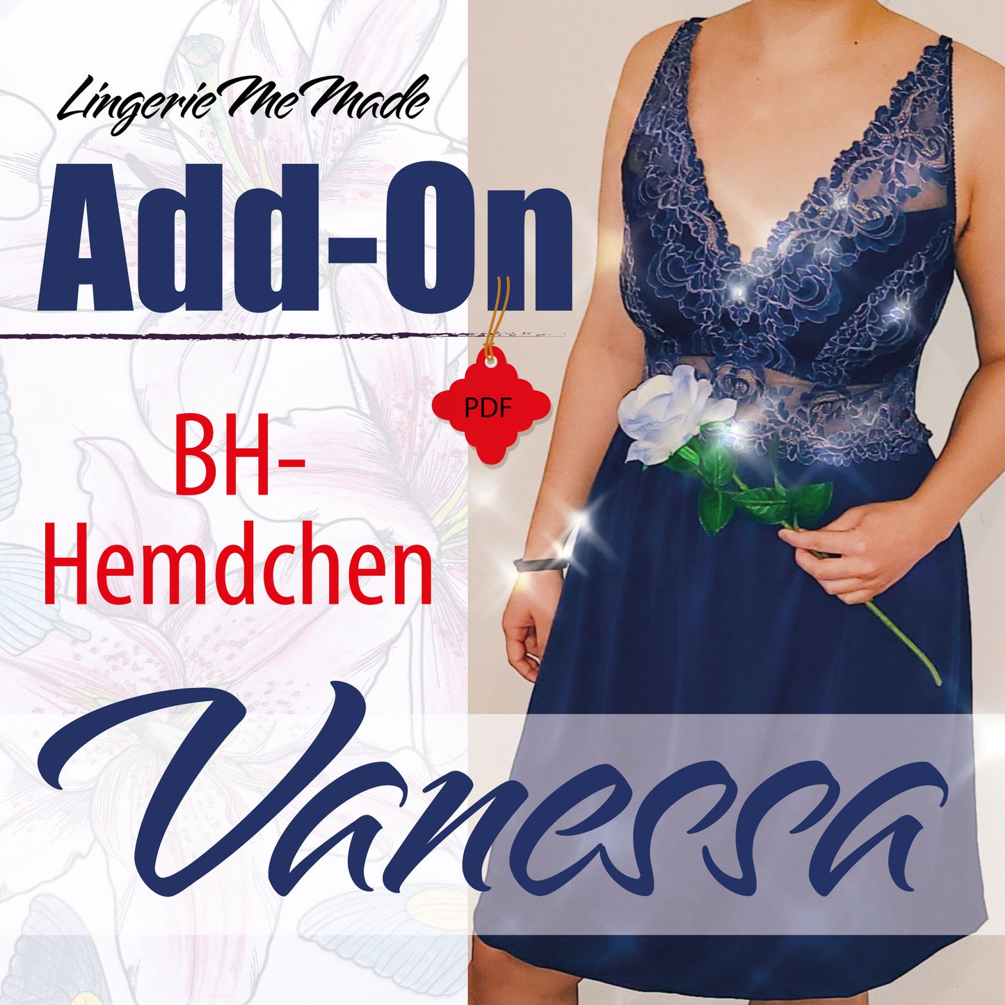 Add-on voor bh-shirt Vanessa in PDF, Duits / Duits. E-book met beschrijving met wijzigingen in de patroondelen en naai-instructies om zelf te naaien IDsmx3