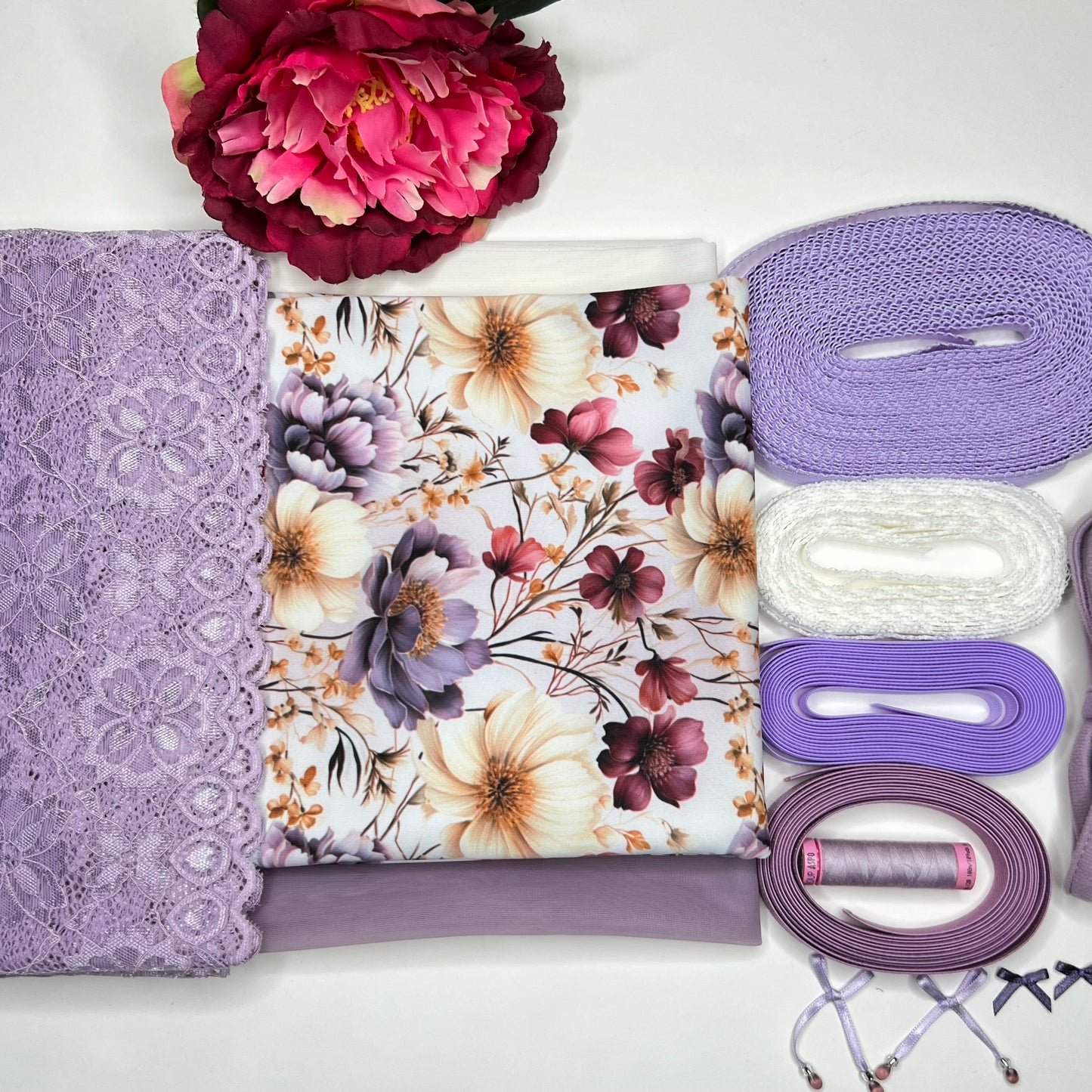 Nähset für Bh und Slip lavender blossom