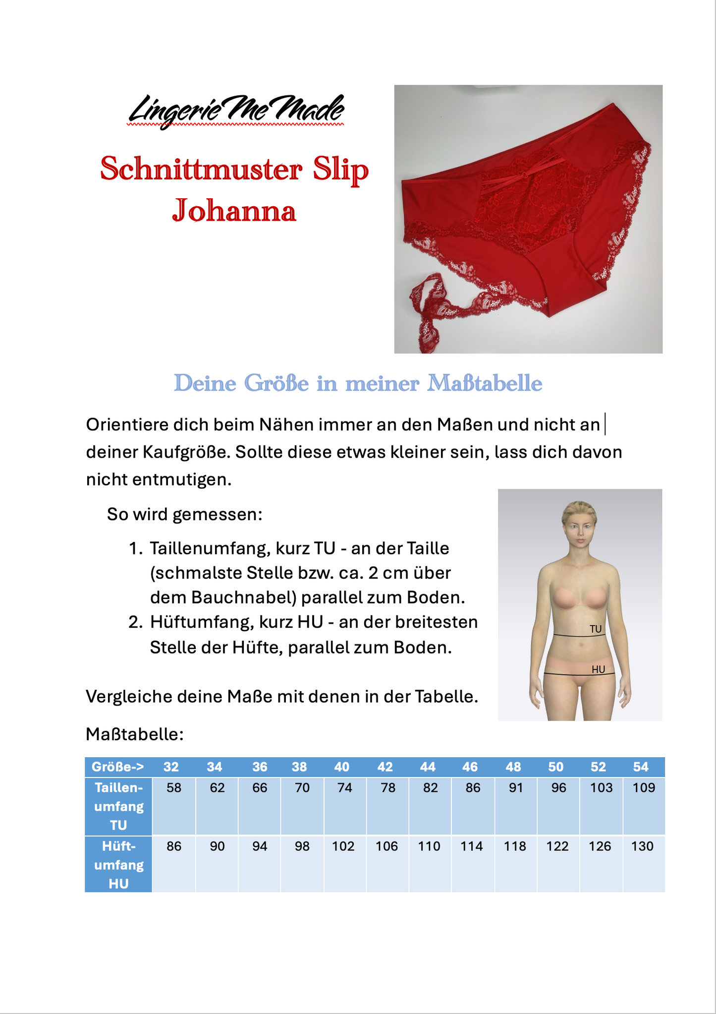 NOUVEAU : Pack de couture comprenant le patron de slip Johanna et un tutoriel vidéo. rouge foncé. Uniquement en septembre et octobre.