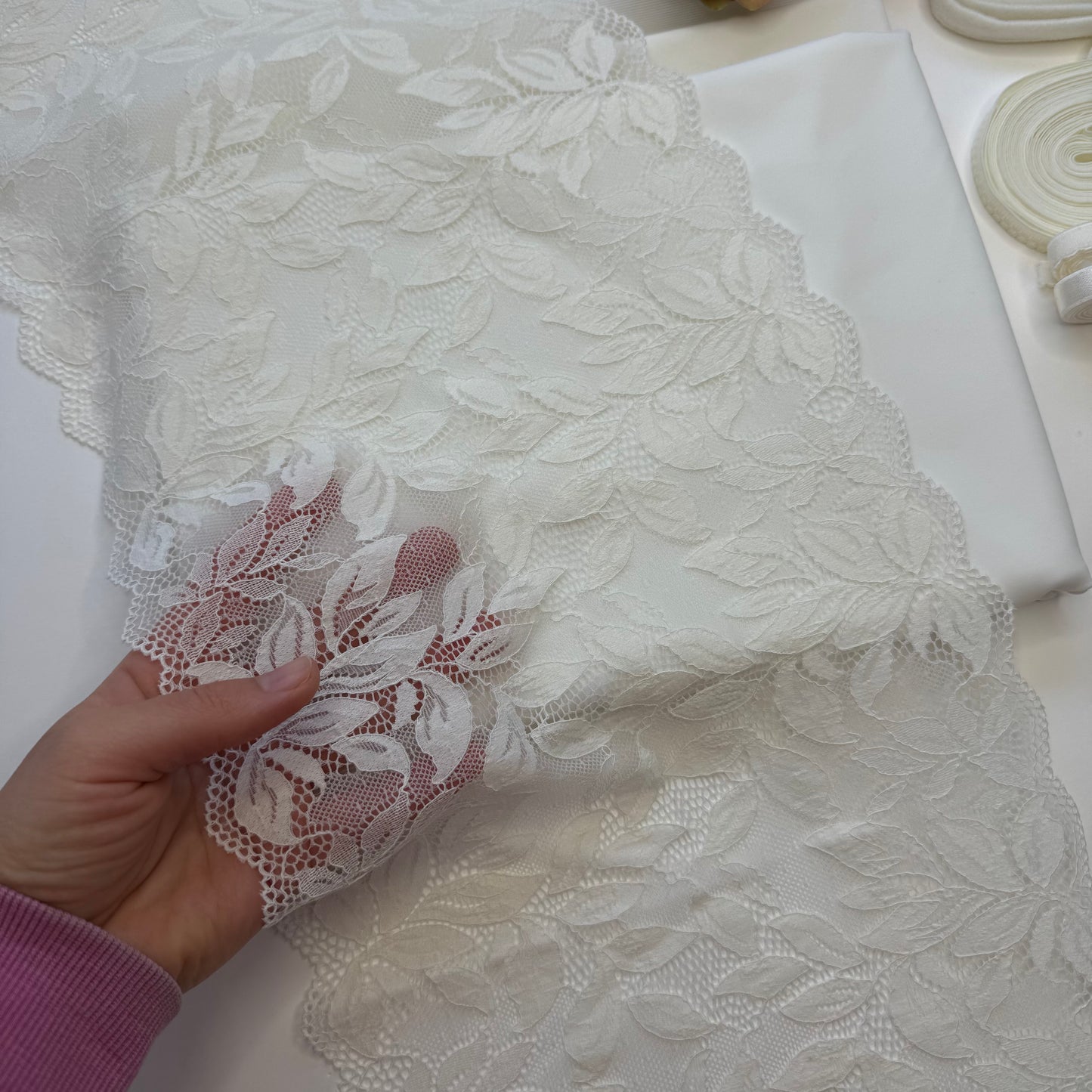 Dessous Nähset BH & Slip | Elastische Spitze, Mikrofaser, Powernet | Kit S-M & L-XL