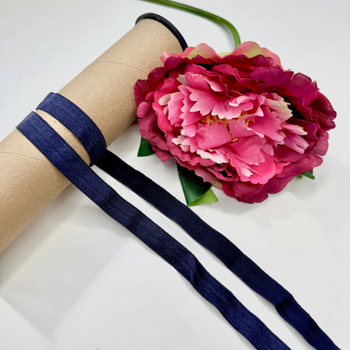 Falzgummi 14 mm, Faltgummi, Fold over elastic