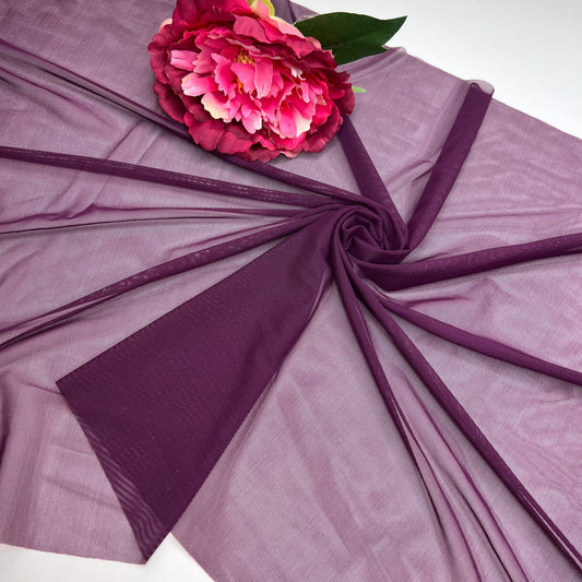 0,5 m tulle elastico, rete elasticizzata, rete elastica per cucire reggiseno e slip. Direzione colore bacca / prugna / melanzana IDpwx8