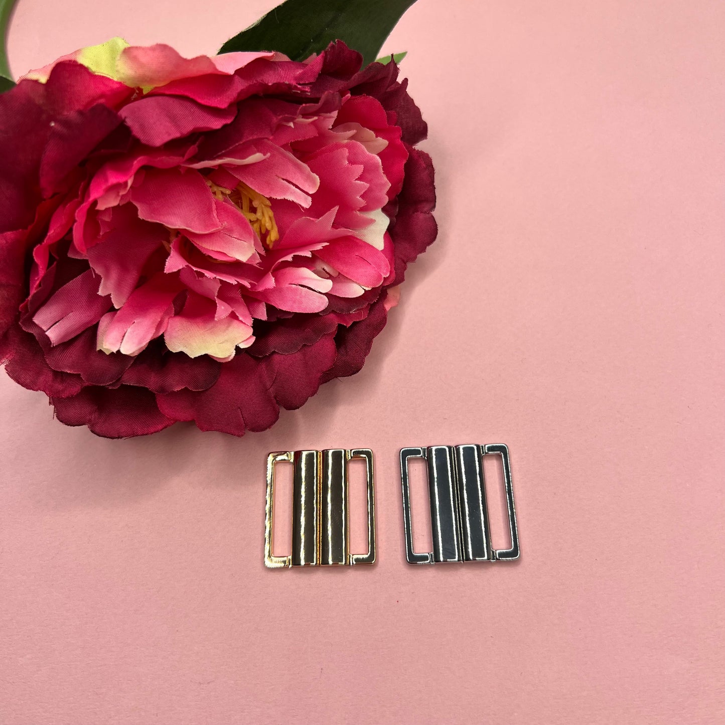 Cierre de bikini de 25-32 mm con clip en oro / plata, cierre metálico de alta calidad para bikini, sujetador o bañador IDheyex17