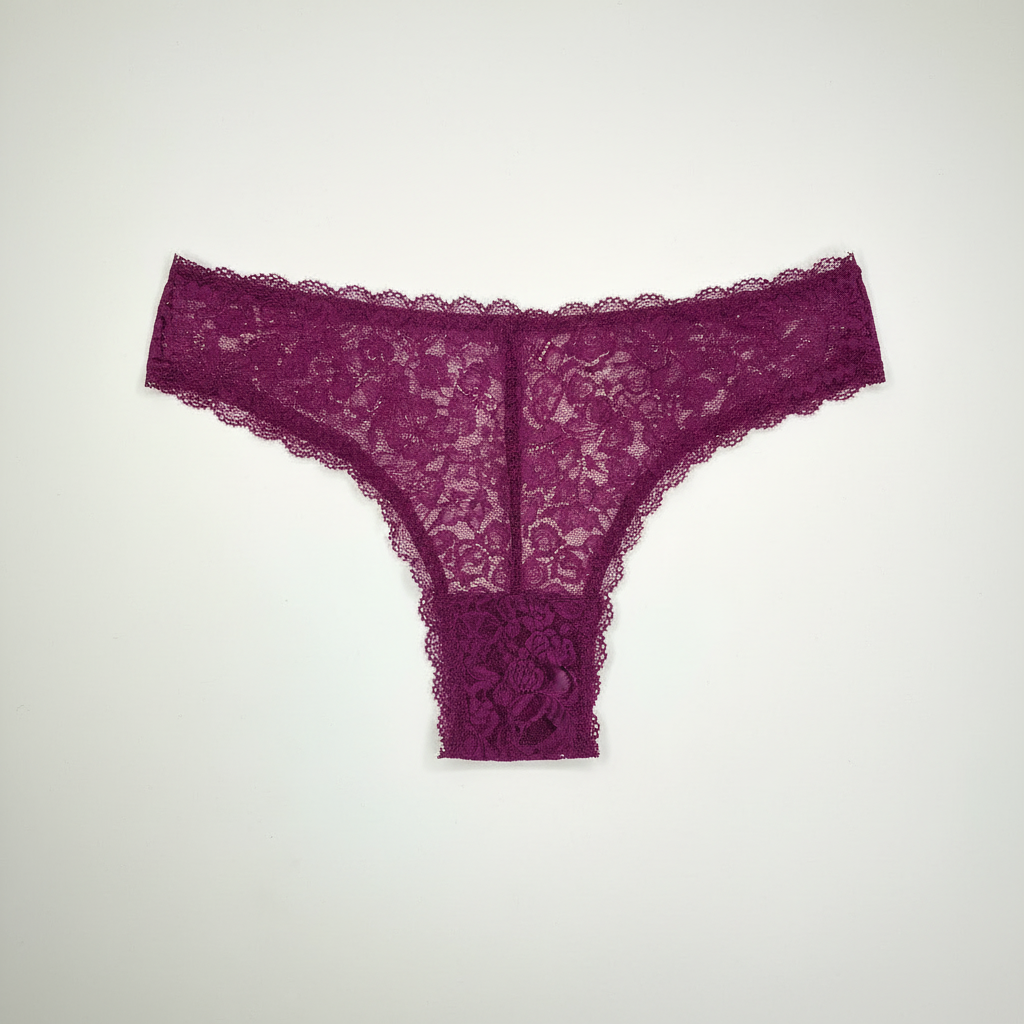 Breite elastische Spitze Beere / Pflaume, Preis per 1/2 Meter IDsx4