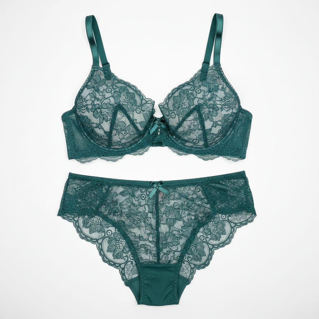 Wide elastic lace in green ivy, price per 1/2 meter IDsx4