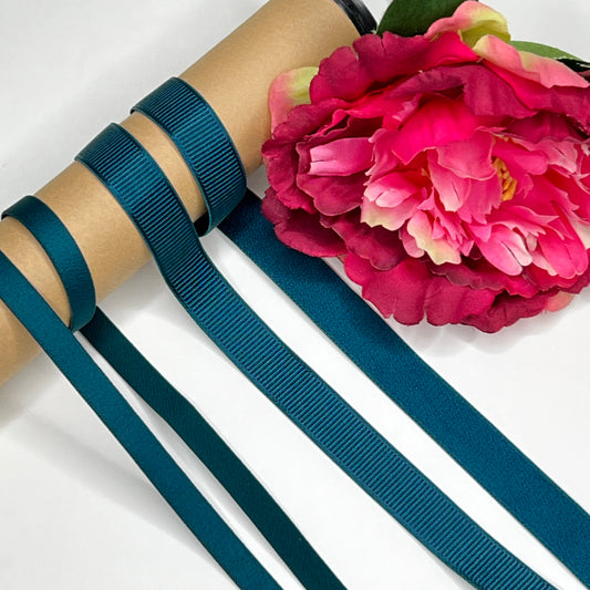 1 m BH-Trägerband, Trägergummi in petrol, 10 mm oder 18 mm. Meterware IDtrx20