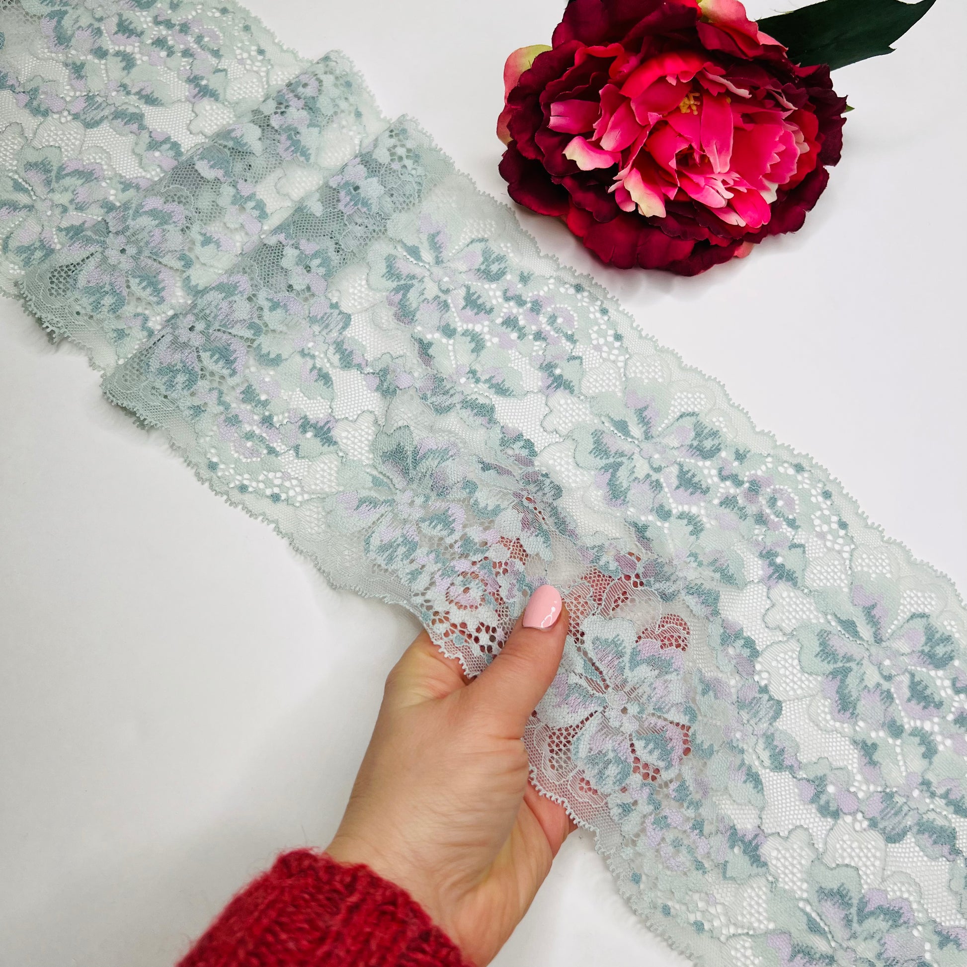 elastische Spitze Salbei MIntgrün