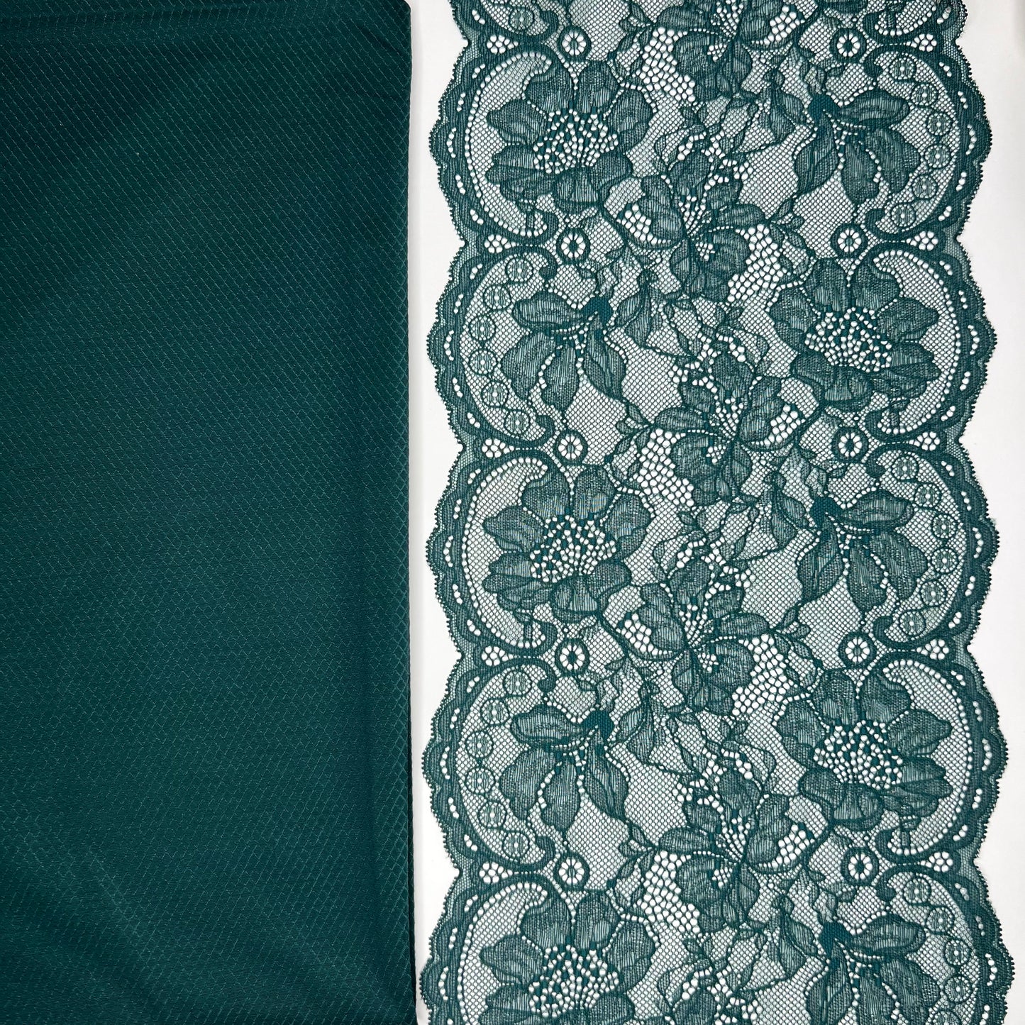 Breite elastische Spitze in green ivy, Preis per 1/2 Meter IDsx4