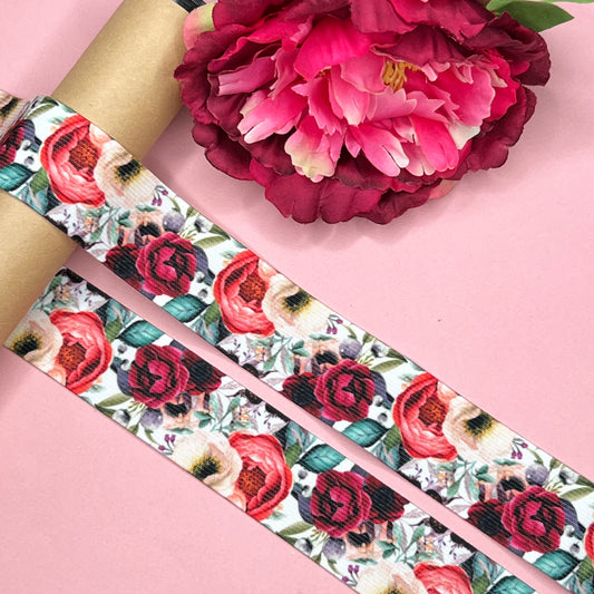 38 mm breites Gummi mit Muster, bedruckt. Unterbrustgummi/ Gummi für Leggins, Bademode, Dessous, Boxershorts IDelx19