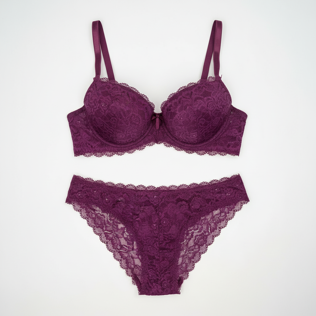 Breite elastische Spitze Beere / Pflaume, Preis per 1/2 Meter IDsx4