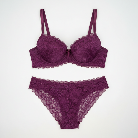 Breite elastische Spitze Beere / Pflaume, Preis per 1/2 Meter IDsx4