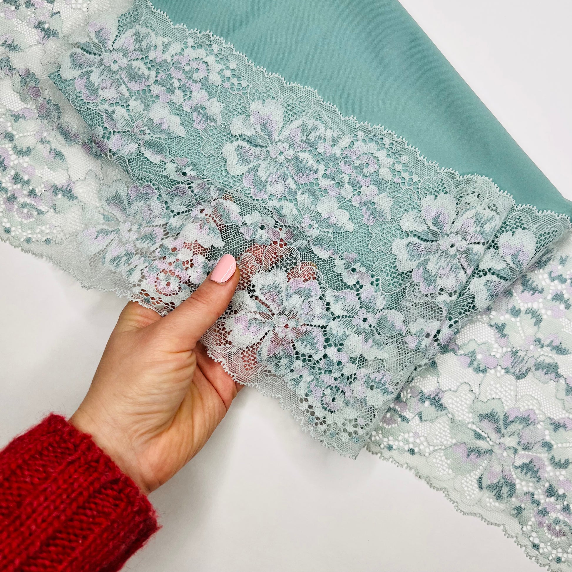 elastische Spitze in Salbei, Mintgrün