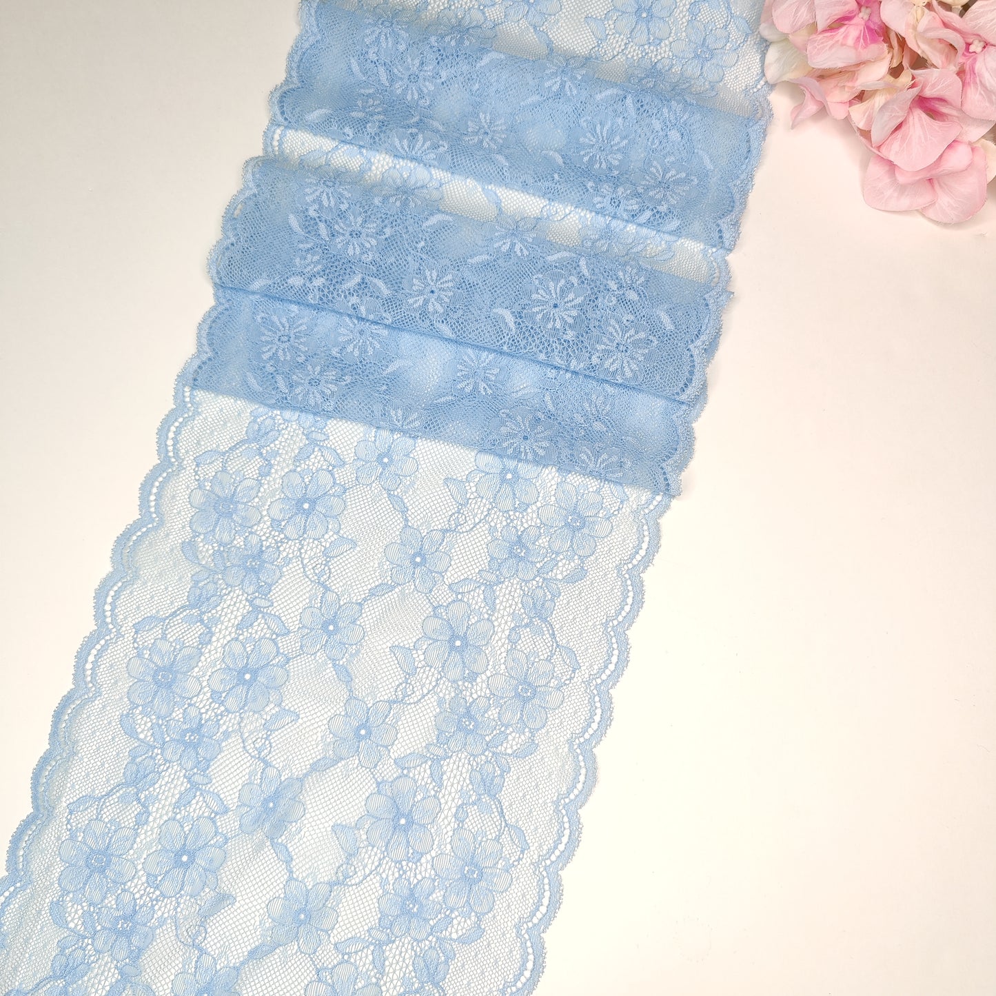 elastic <tc>lace</tc> floral blue, price per 1/2 meter IDsx4