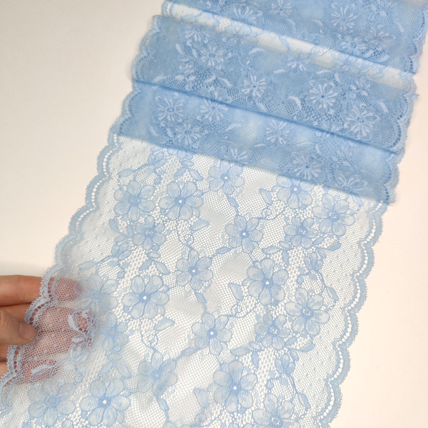 elastic <tc>lace</tc> floral blue, price per 1/2 meter IDsx4