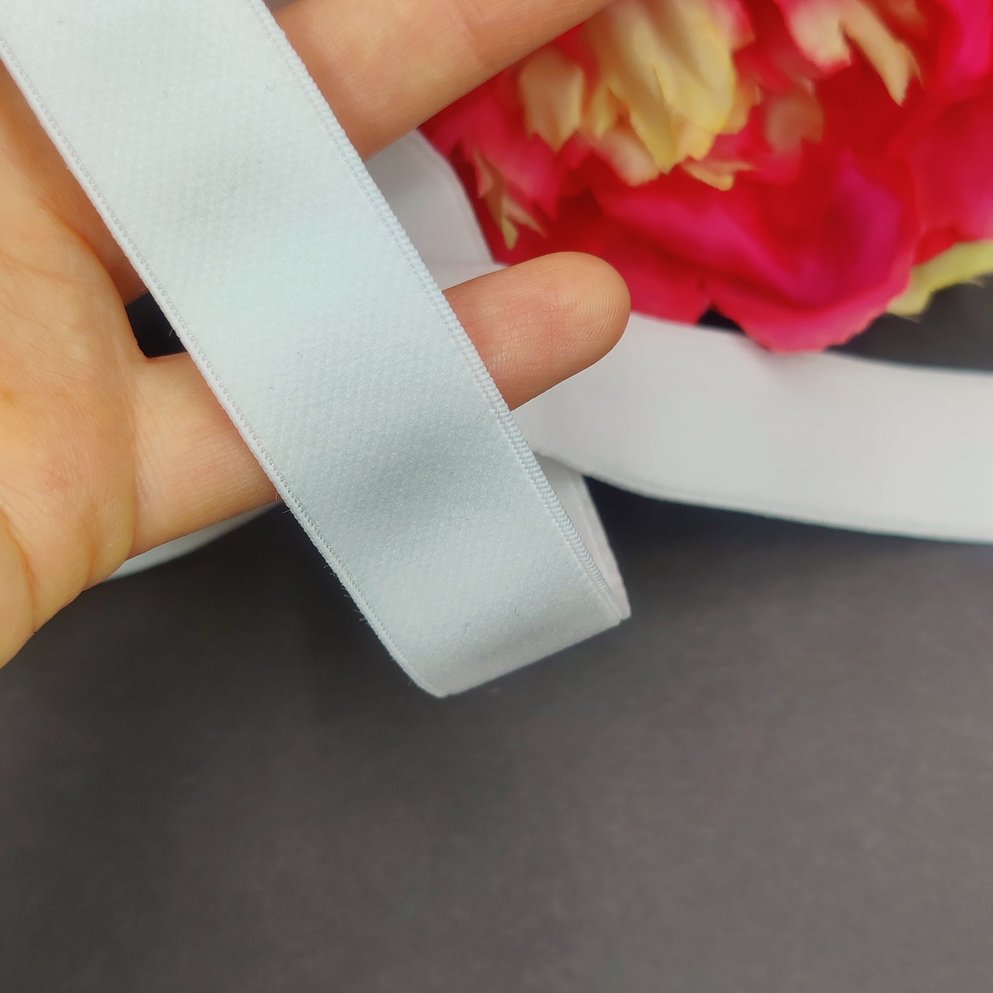 24mm bra strap, strap elastic, shoulder strap, strap elastic white/white IDtrx20