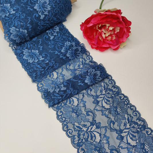 elastic <tc>lace</tc> in french blue. Price per 1/2 meter IDsx4
