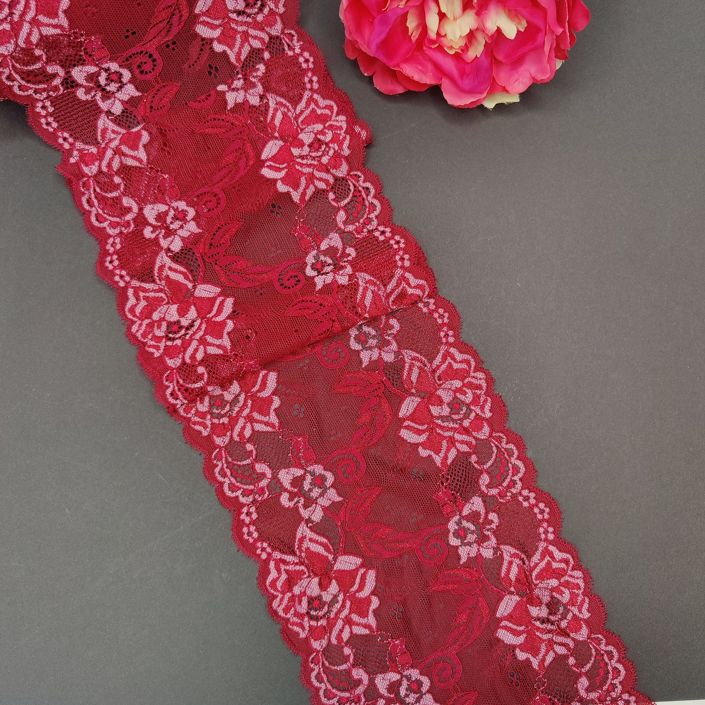 elastic <tc>lace</tc> raspberry/purple, berry. Price per 1/2 meter IDsx4