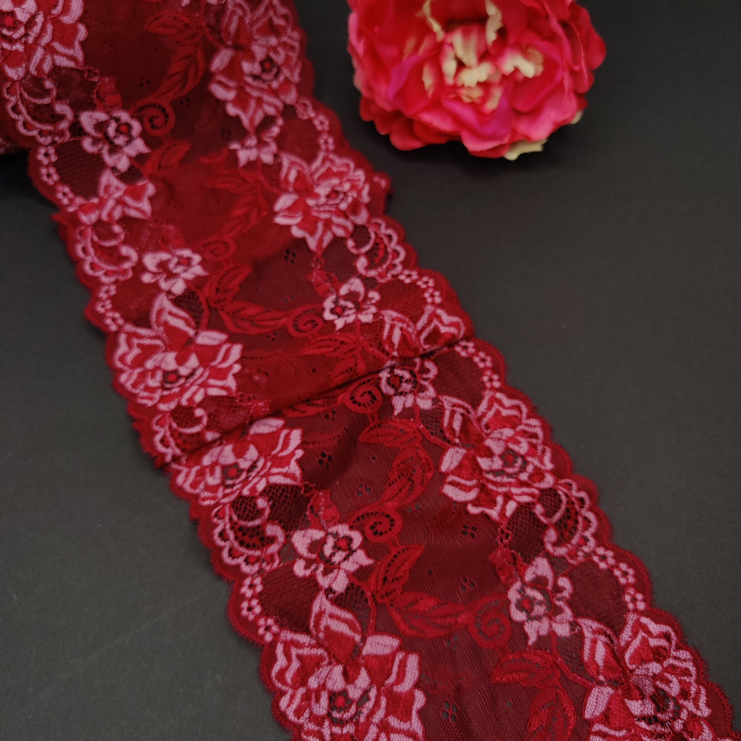 elastic <tc>lace</tc> raspberry/purple, berry. Price per 1/2 meter IDsx4